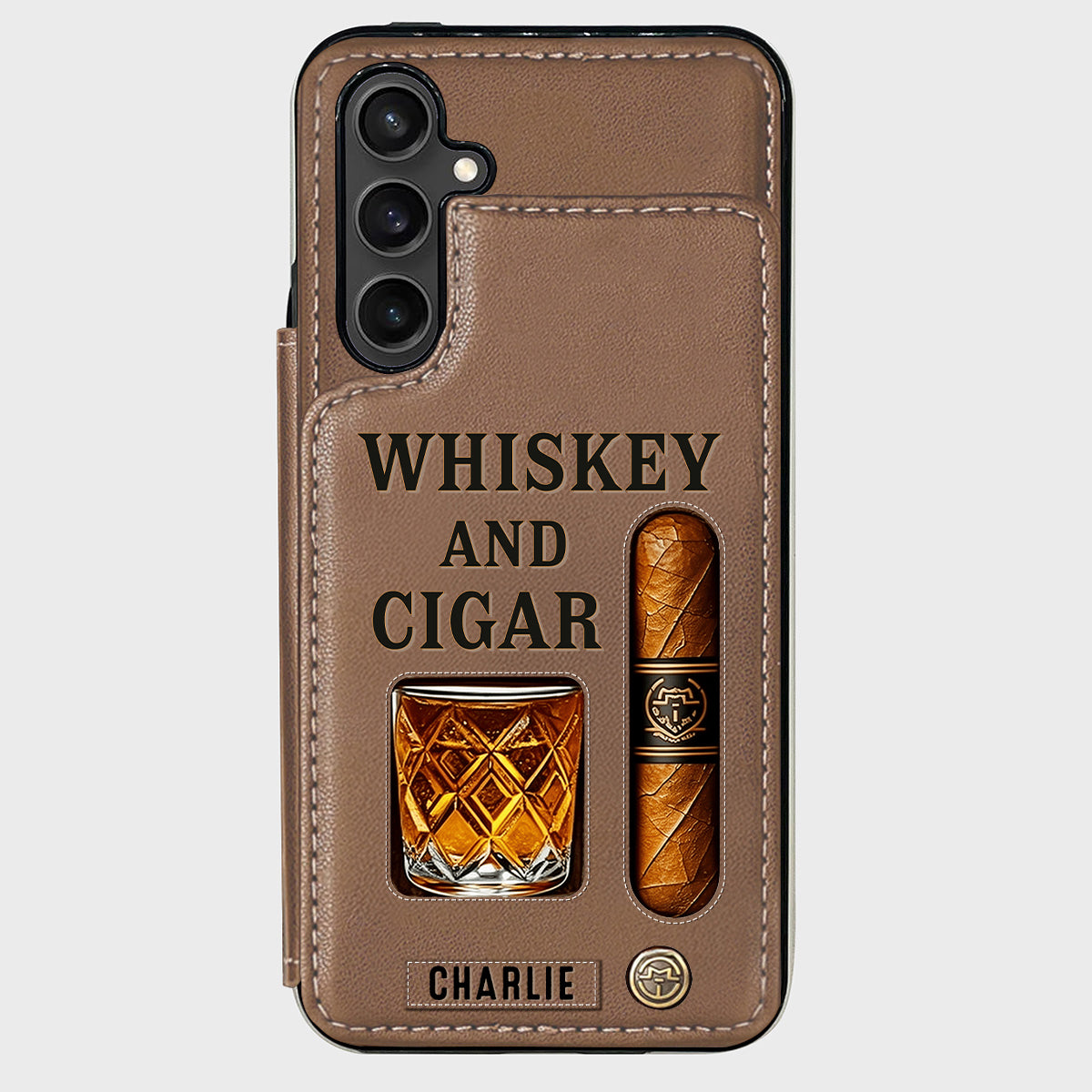 Whiskey & Cigar - Personalisierte Whisky-Handyhülle
