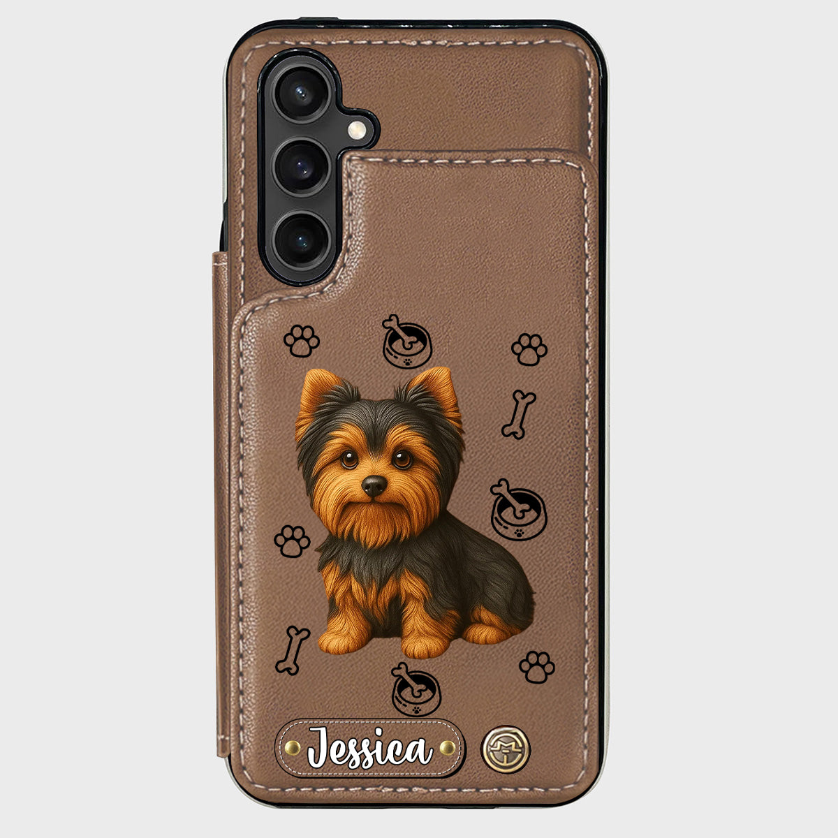 Ich liebe meinen Hund – Personalisierte Handyhülle mit Yorkshire-Terrier-Motiv