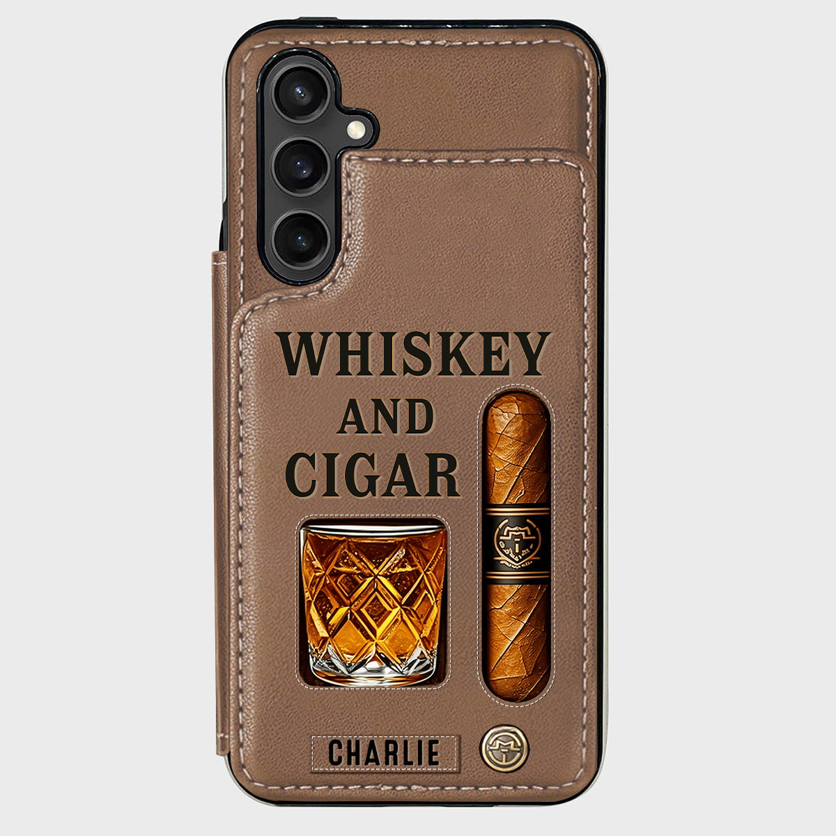 Whiskey & Cigar - Personalisierte Whisky-Handyhülle
