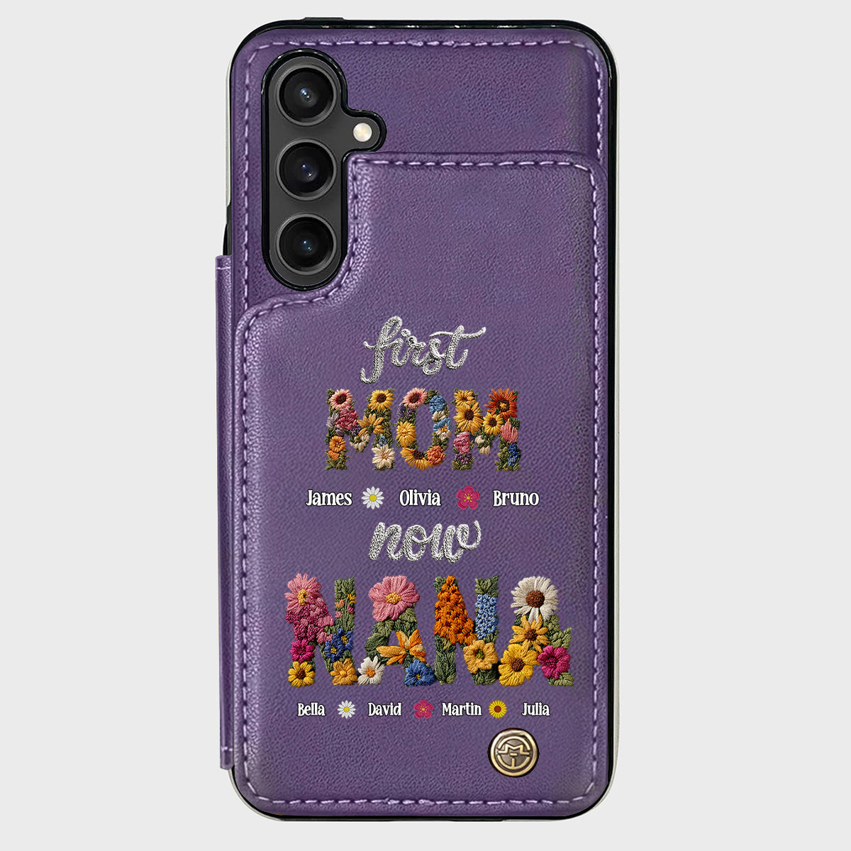 First Mom Now Grandma - Personalized Grandma Wallet Phone Case