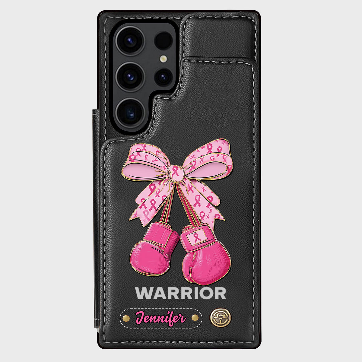 Warrior - Personalized Breast Cancer Awareness Wallet Phone Case