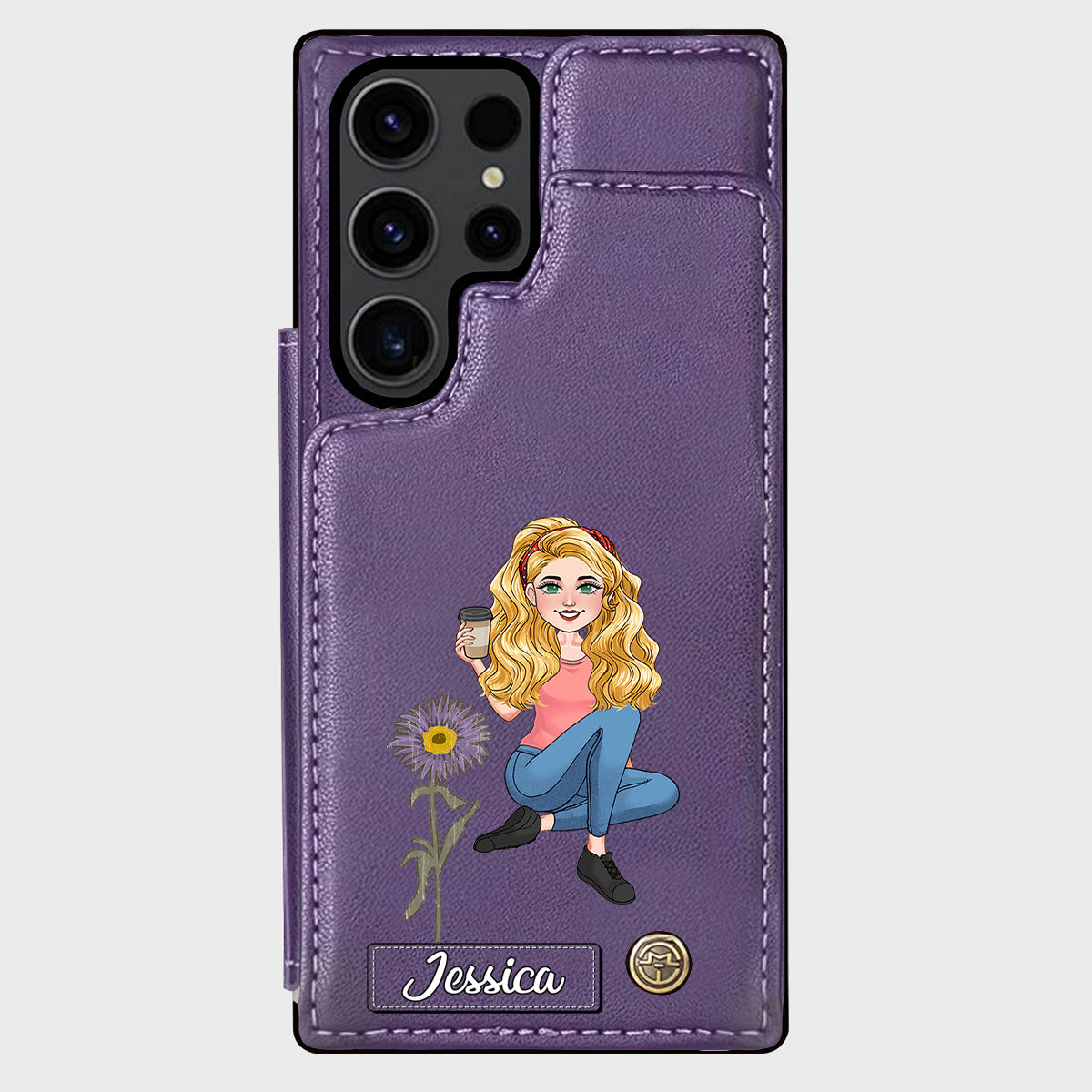 Geschenk zum Geburtstag der besten Freundin – Personalisierte Handyhülle mit Brieftaschenfunktion