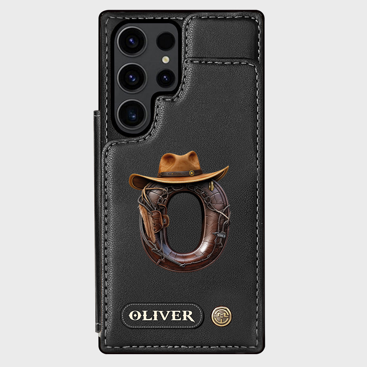 Western Style Name Initial Letter - Personalized Cowboy/Cowgirl Wallet Phone Case