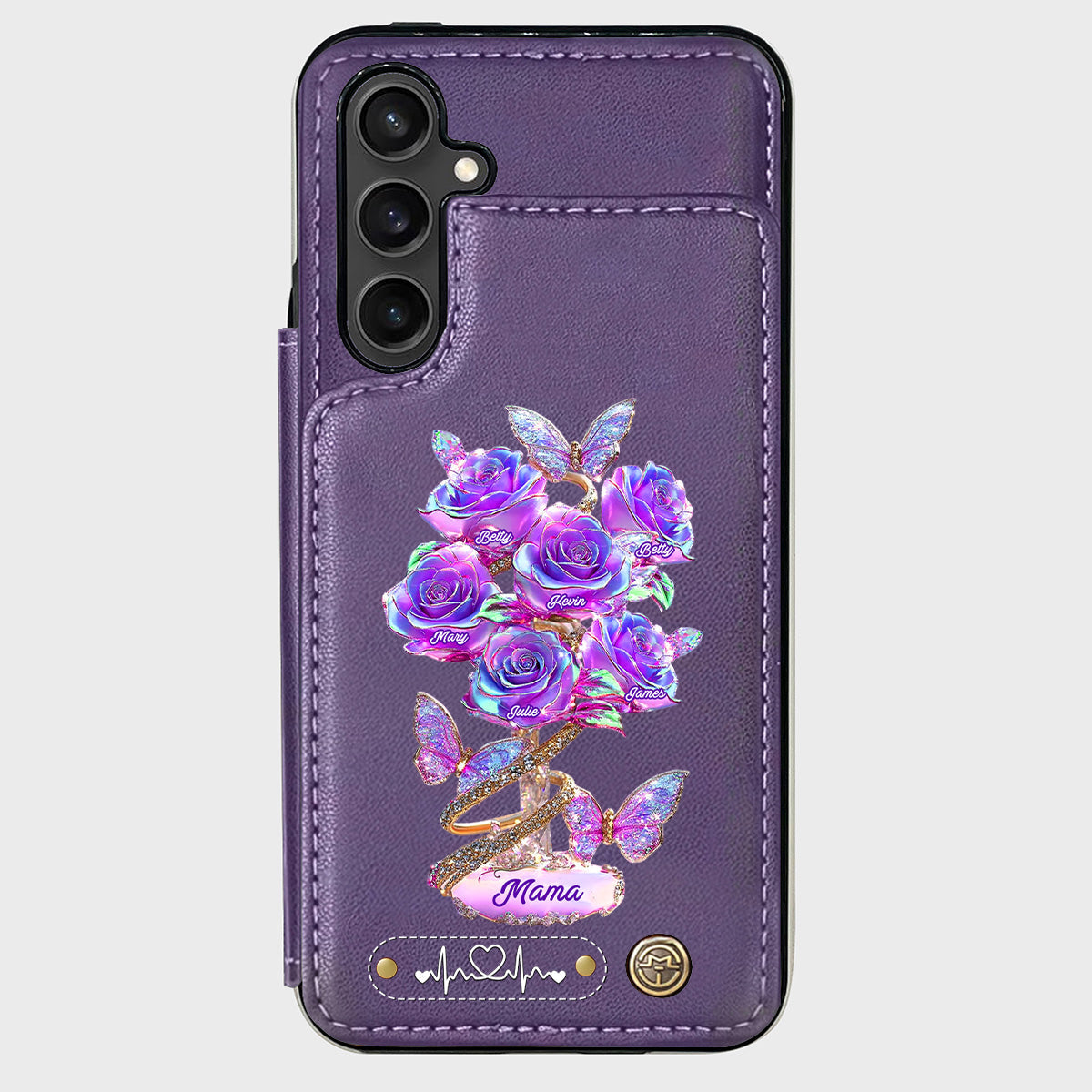 Die beste Mama aller Zeiten – Personalisierte Handyhülle mit Geldbörsenfunktion für Mütter