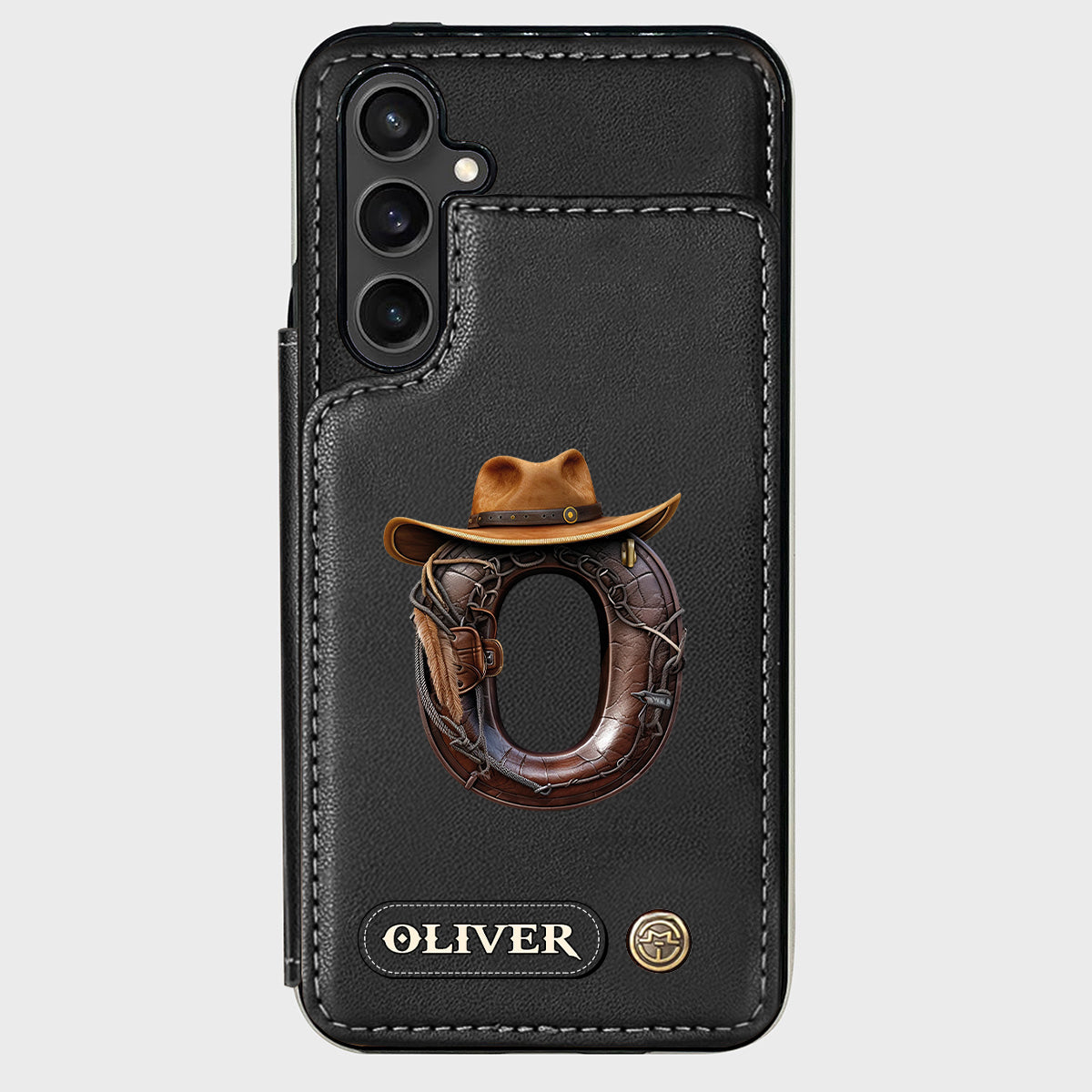Western Style Name Initial Letter - Personalized Cowboy/Cowgirl Wallet Phone Case
