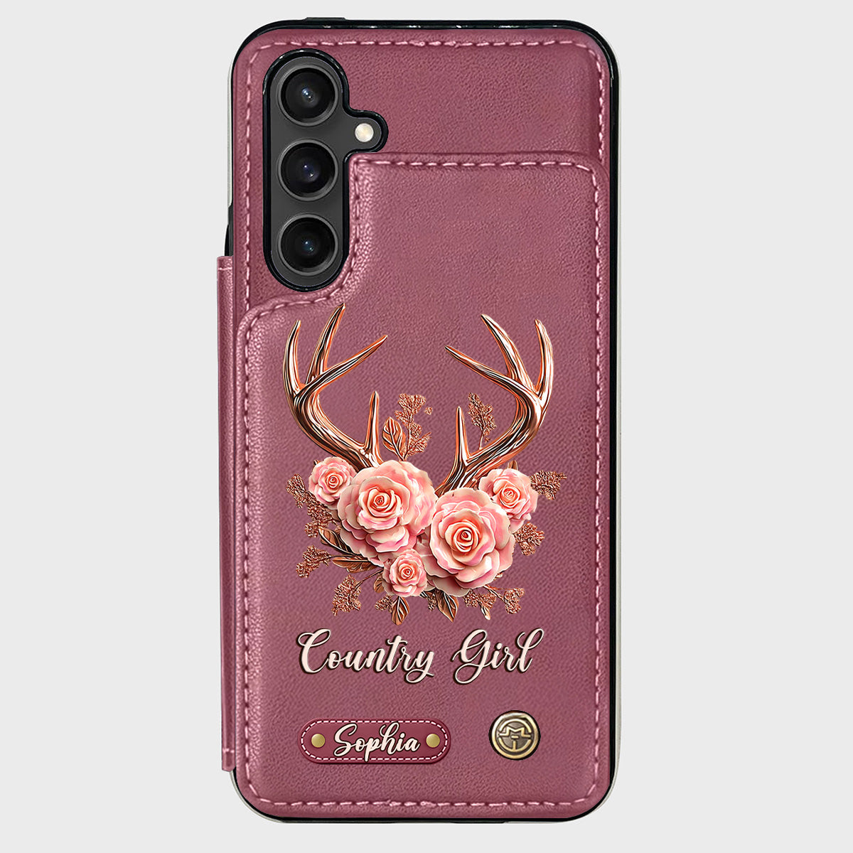 Country Girl – Personalisierte Handyhülle mit Jagd-Geldbörse