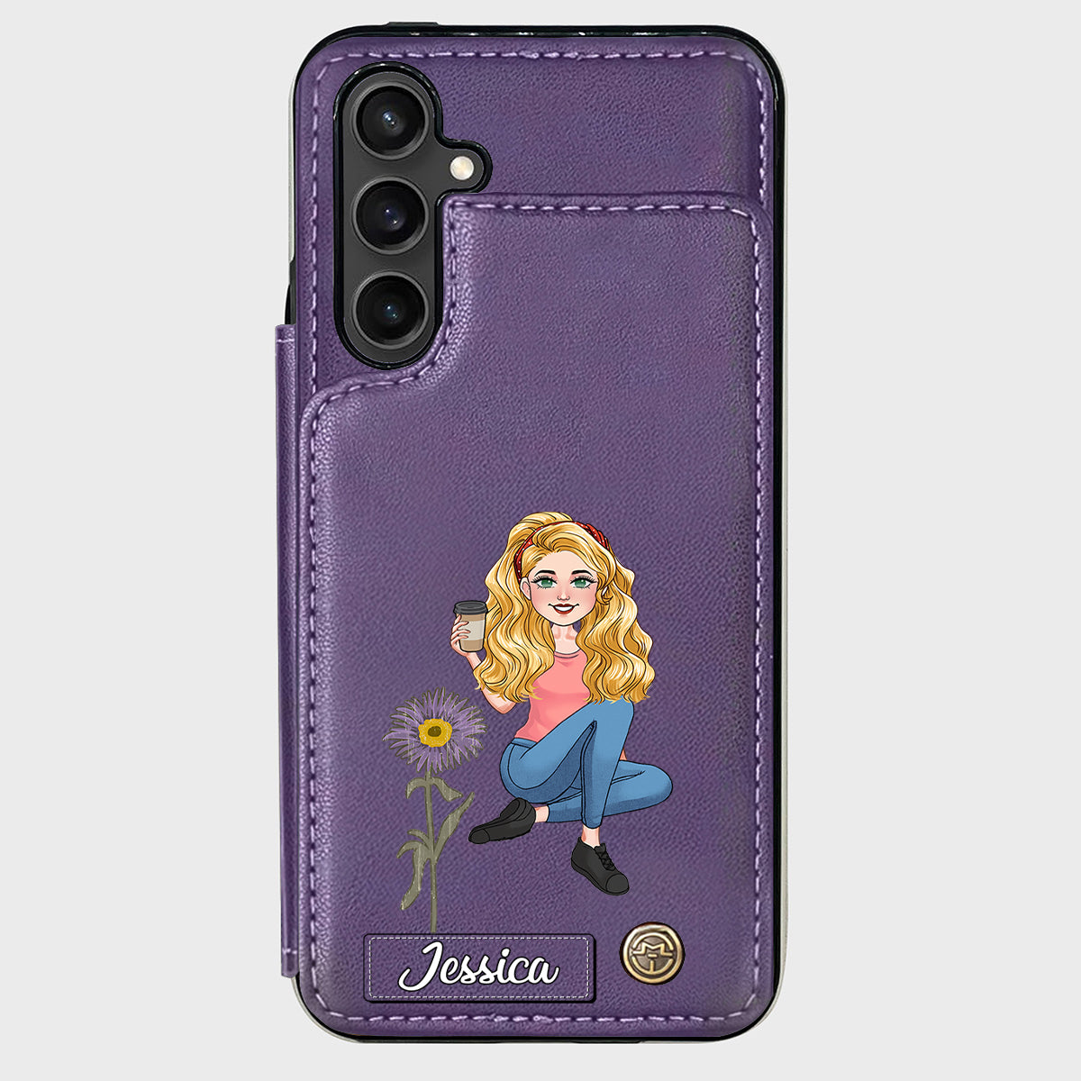 Geschenk zum Geburtstag der besten Freundin – Personalisierte Handyhülle mit Brieftaschenfunktion