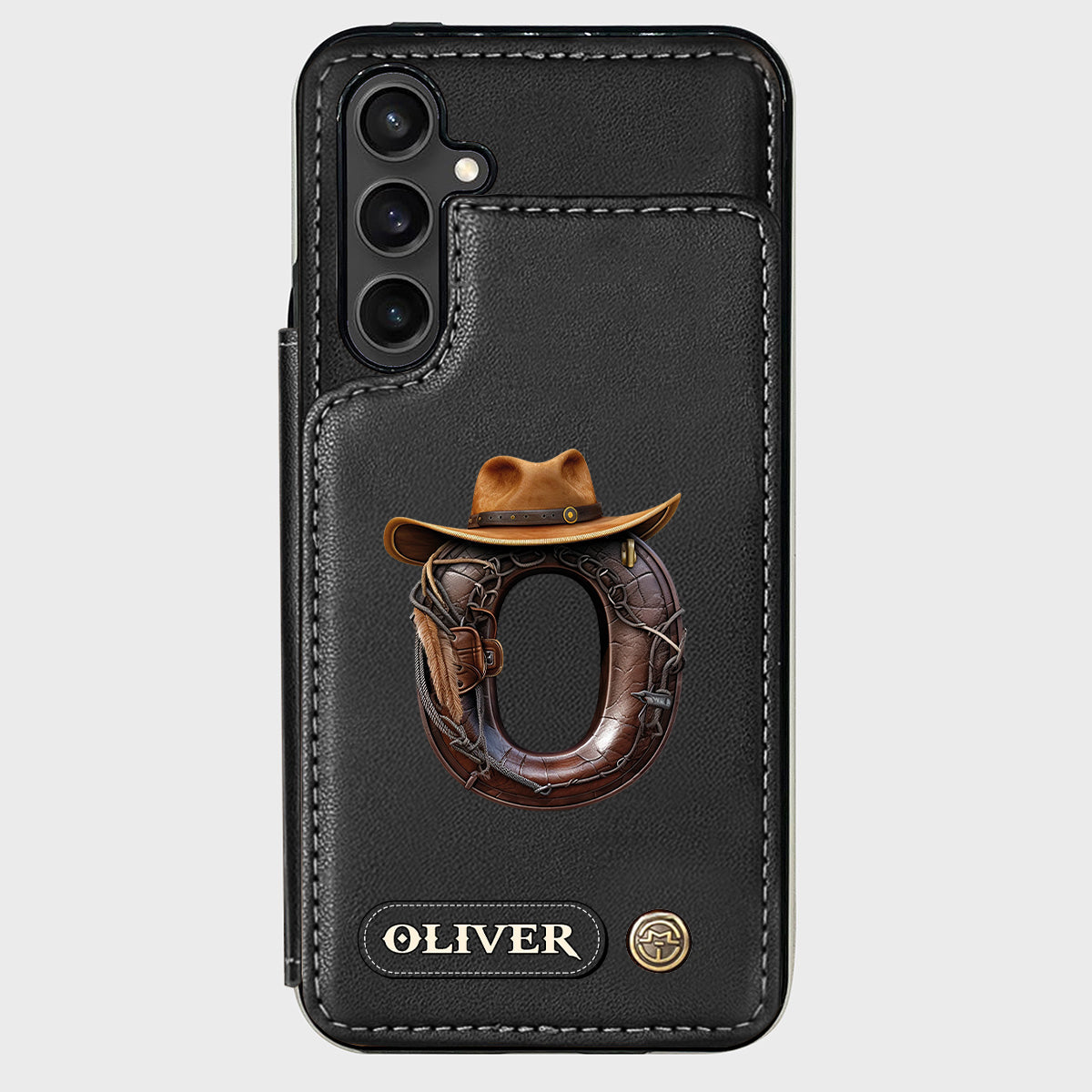 Western Style Name Initial Letter - Personalized Cowboy/Cowgirl Wallet Phone Case