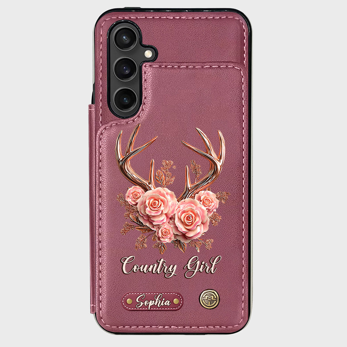 Country Girl – Personalisierte Handyhülle mit Jagd-Geldbörse