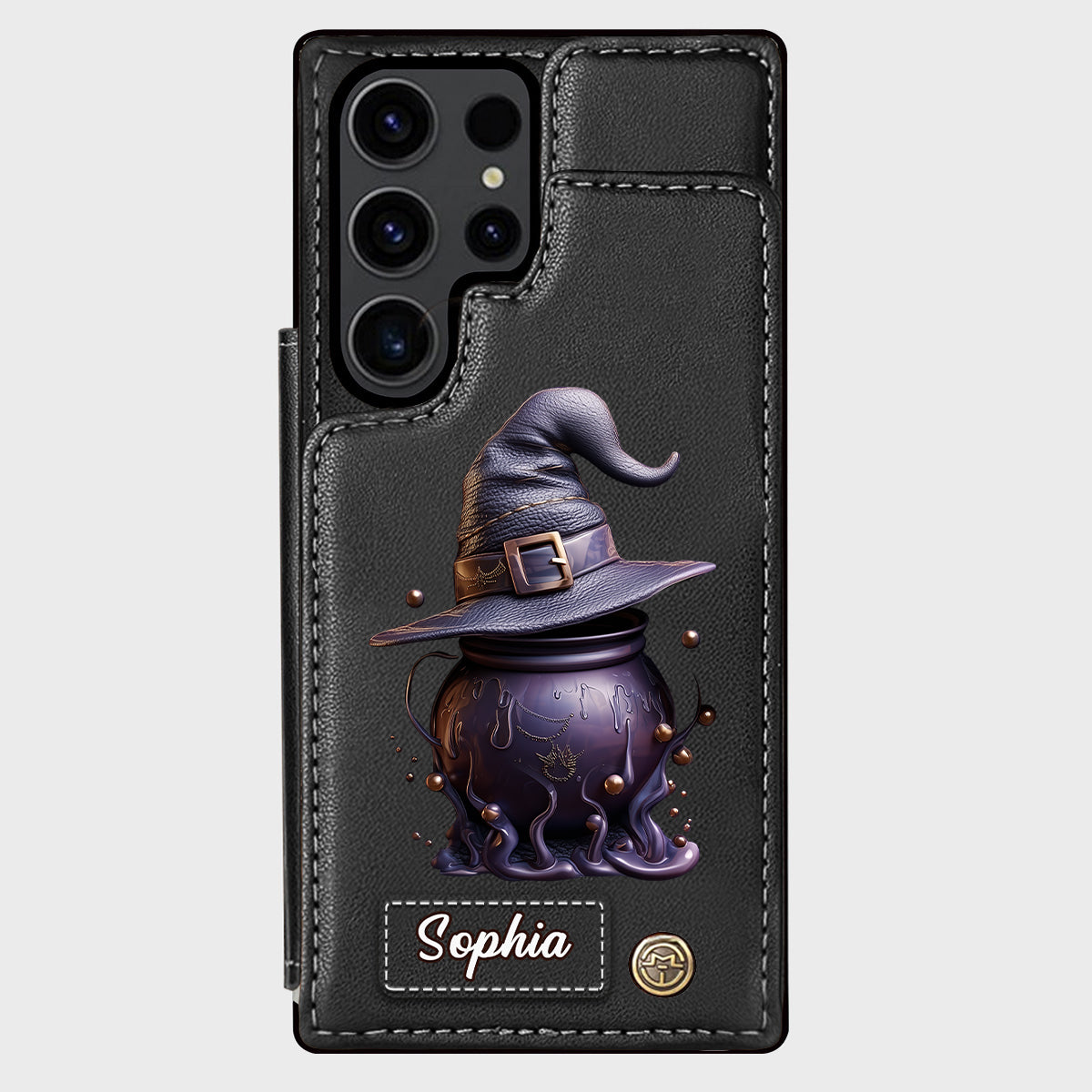 Magical Hat And Cauldron - Personalized Witch Wallet Phone Case
