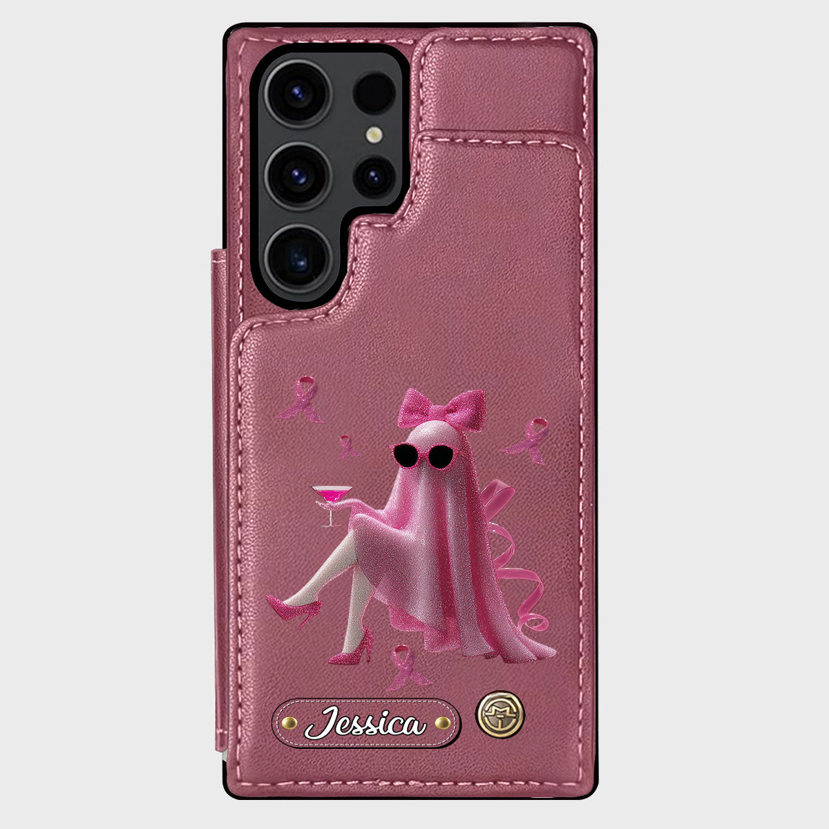 Pink Out – Personalisierte Handyhülle mit Brieftaschenfunktion zur Sensibilisierung für Brustkrebs