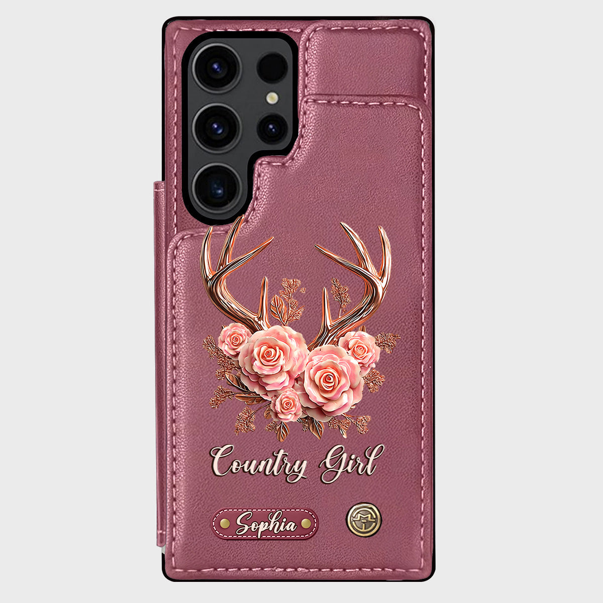 Country Girl – Personalisierte Handyhülle mit Jagd-Geldbörse