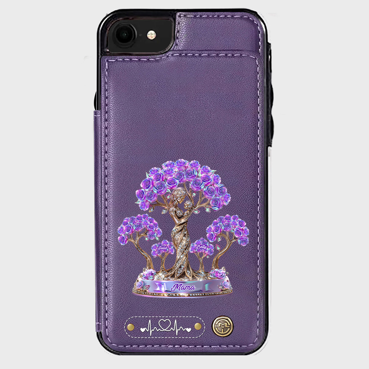 Die beste Mama aller Zeiten – Personalisierte Handyhülle mit Geldbörsenfunktion für Mütter