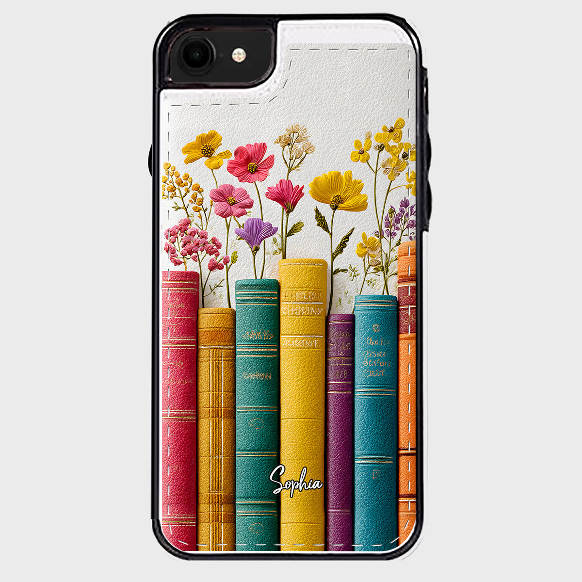 Vintage-Blumenbuch – Personalisiertes Buch, faltbare Handyhülle