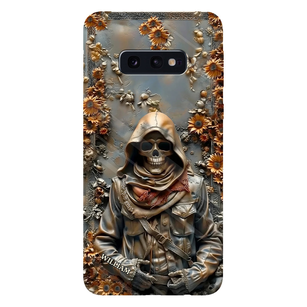 Vintage-Totenkopf – Personalisierte Handyhülle mit Totenkopf-Vollbild