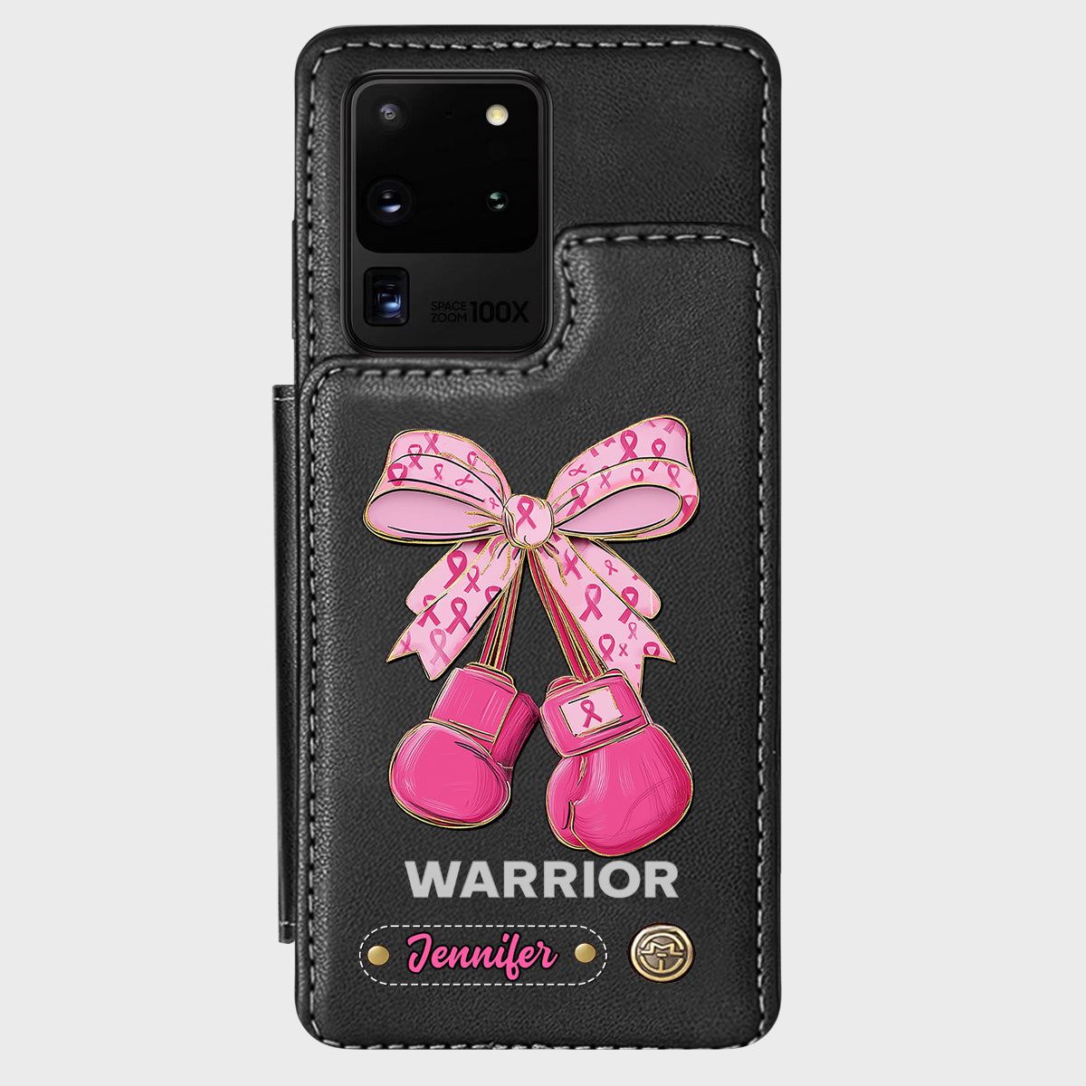 Warrior - Personalized Breast Cancer Awareness Wallet Phone Case