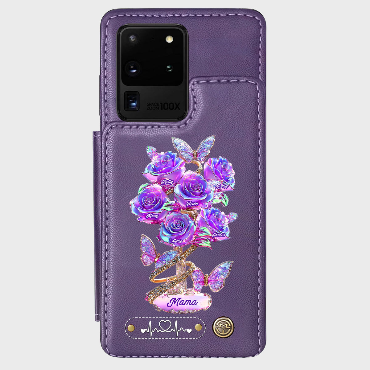 Die beste Mama aller Zeiten – Personalisierte Handyhülle mit Geldbörsenfunktion für Mütter