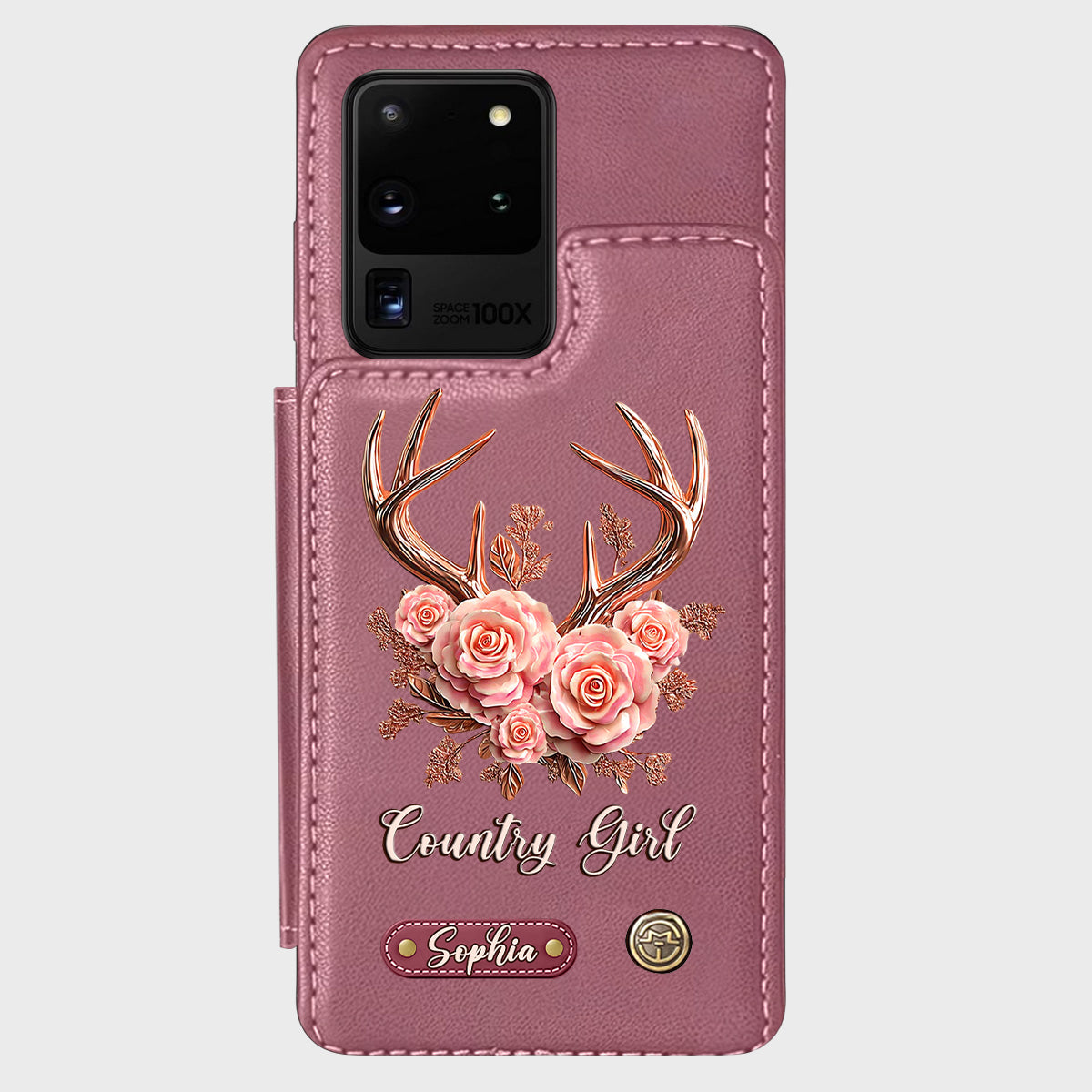 Country Girl – Personalisierte Handyhülle mit Jagd-Geldbörse