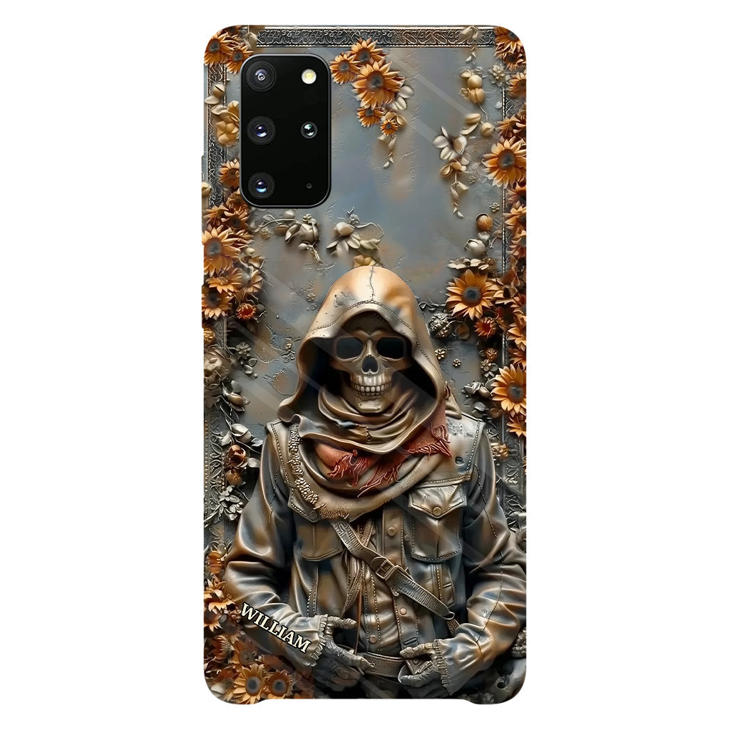 Vintage-Totenkopf – Personalisierte Handyhülle mit Totenkopf-Vollbild