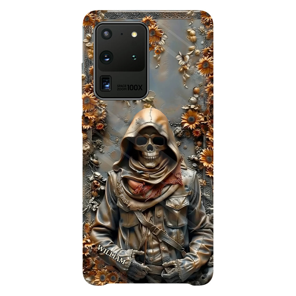 Vintage-Totenkopf – Personalisierte Handyhülle mit Totenkopf-Vollbild