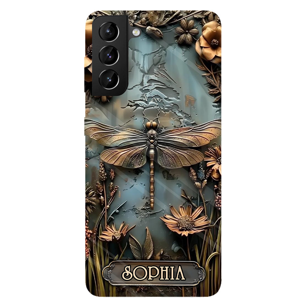 Wunderschöne Libelle, Schmetterling, Kolibri – personalisierte Handyhülle mit Gartenmotiven und Vollbilddruck