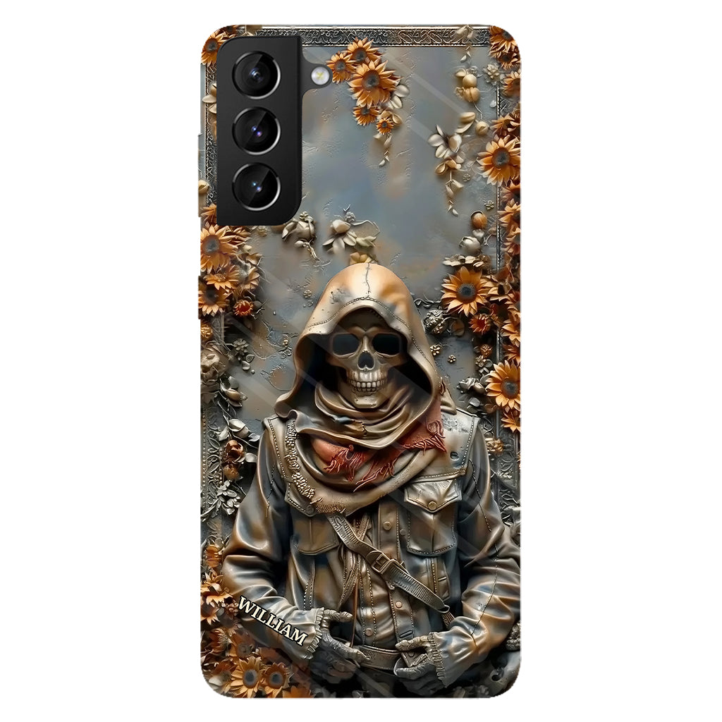 Vintage-Totenkopf – Personalisierte Handyhülle mit Totenkopf-Vollbild