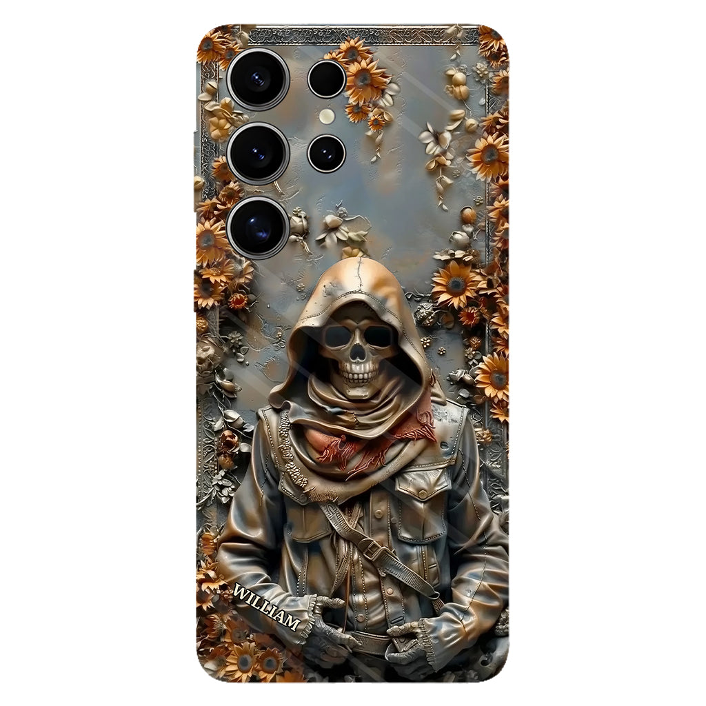 Vintage-Totenkopf – Personalisierte Handyhülle mit Totenkopf-Vollbild