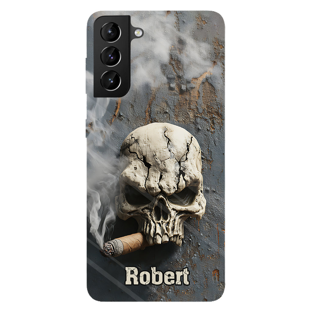 Skull Cigar - Personalized Skull Full Print Phone Case