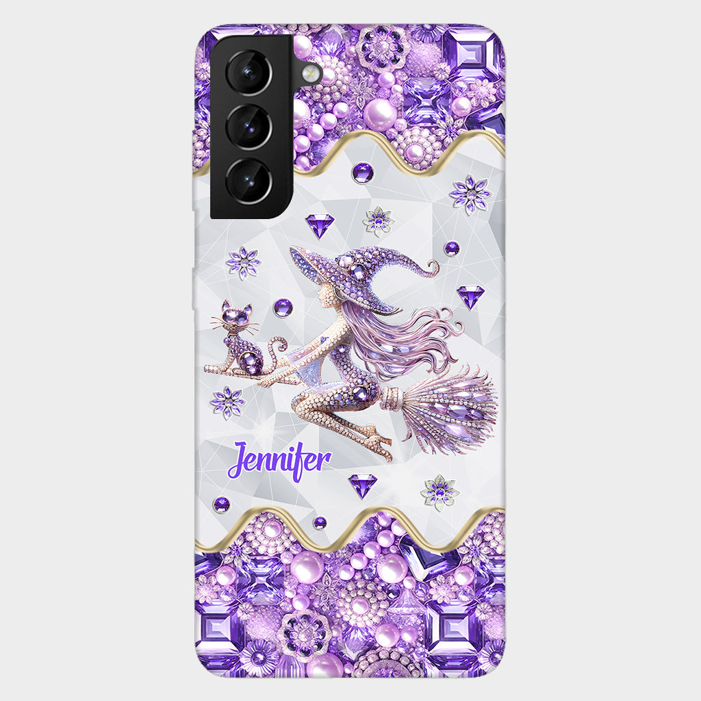 Witch And Broomstick - Personalized Witch Full Print Phone Case
