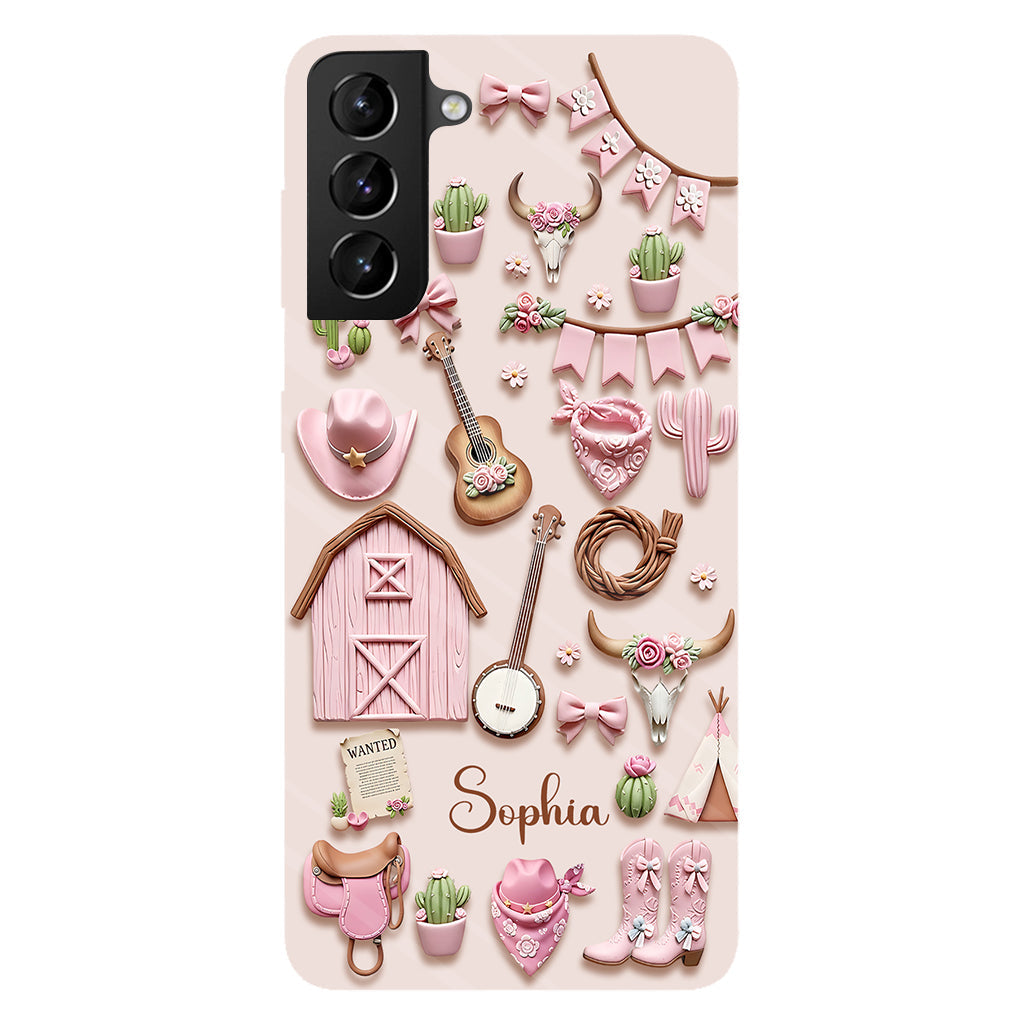 Pink Cowgirl - Personalized Cowgirl Full Print Phone Case