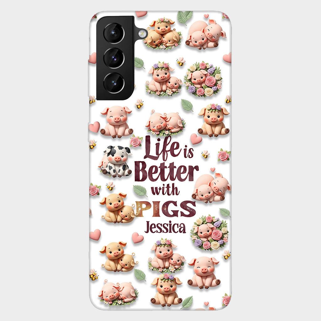 Just A Girl Who Loves Pigs - Personalized Pig Lover Full Print Phone Case