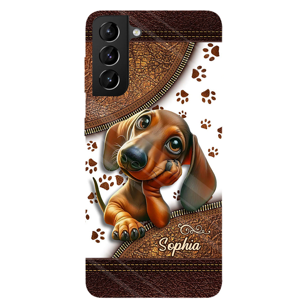 Cute Dachshund - Personalized Dog Full Print Phone Case