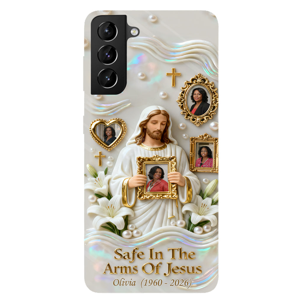 Save In The Arms Of Jesus - Personalized Memorial Full Print Phone Case
