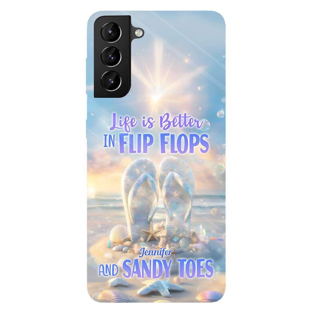 Life Is Better With Flipflops - Personalized Sea Lover Full Print Phone Case