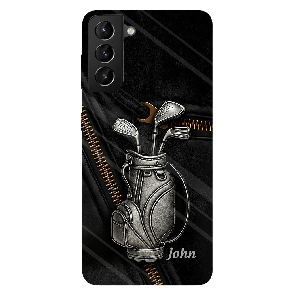 Golf ist ein schöner Spaziergang – personalisierte Handyhülle mit Golf-Vollbild