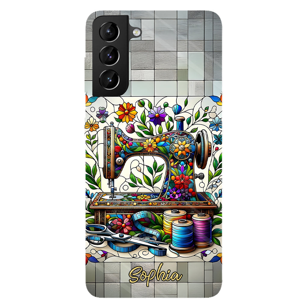 Ich liebe Nähen – Personalisierte Handyhülle mit Nähmotiv