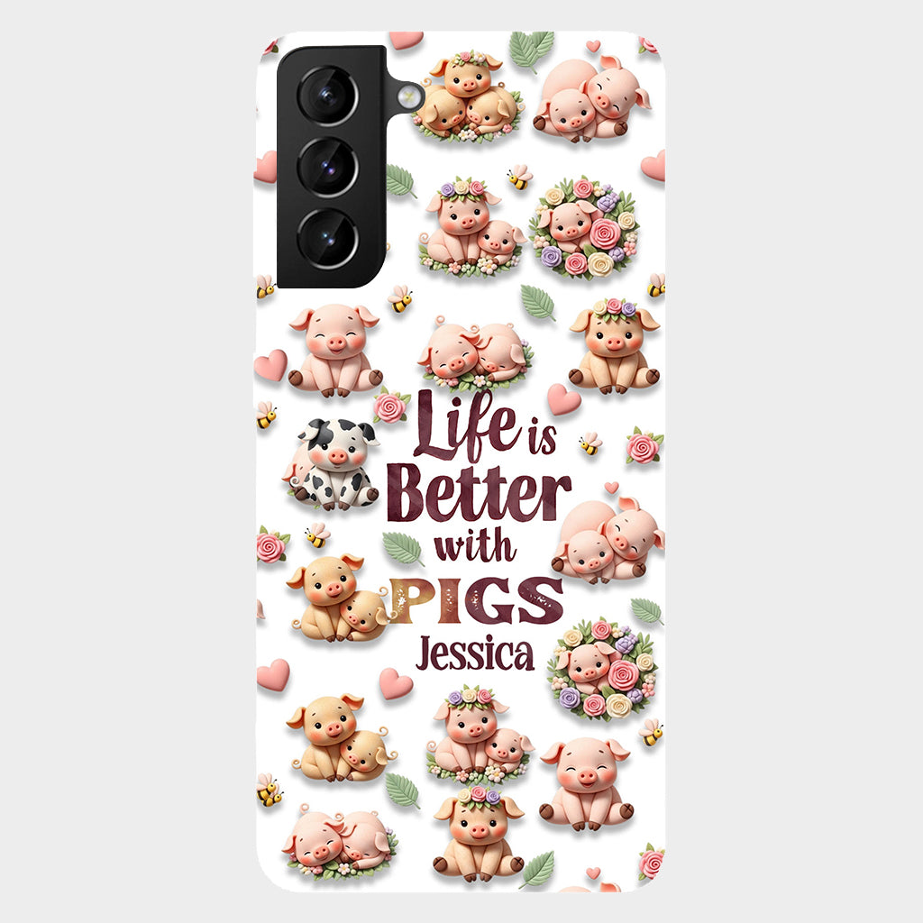 Just A Girl Who Loves Pigs - Personalized Pig Lover Full Print Phone Case