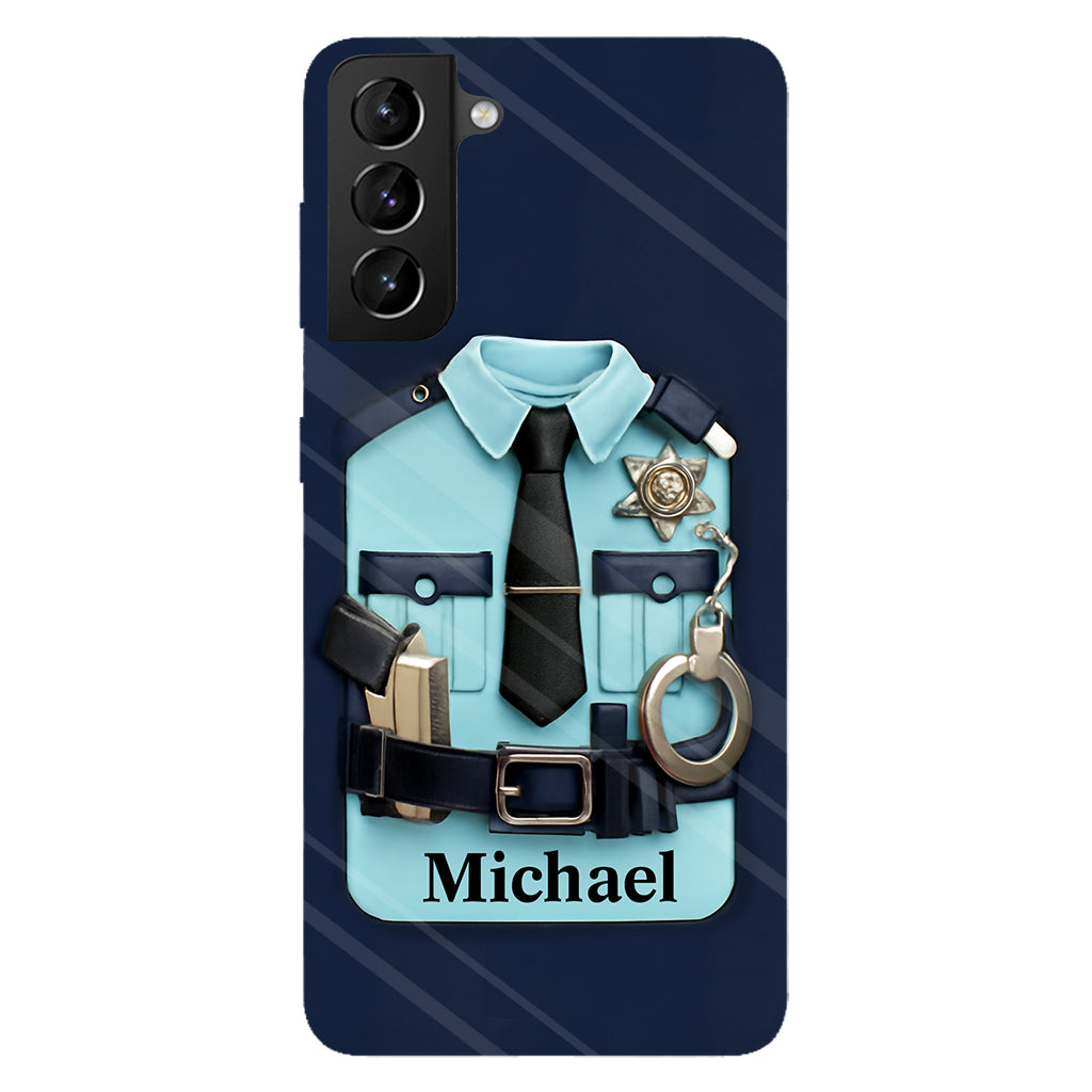 Officer, Police Uniform, Badge and Handcuffs - Personalized Police Officer Full Print Phone Case