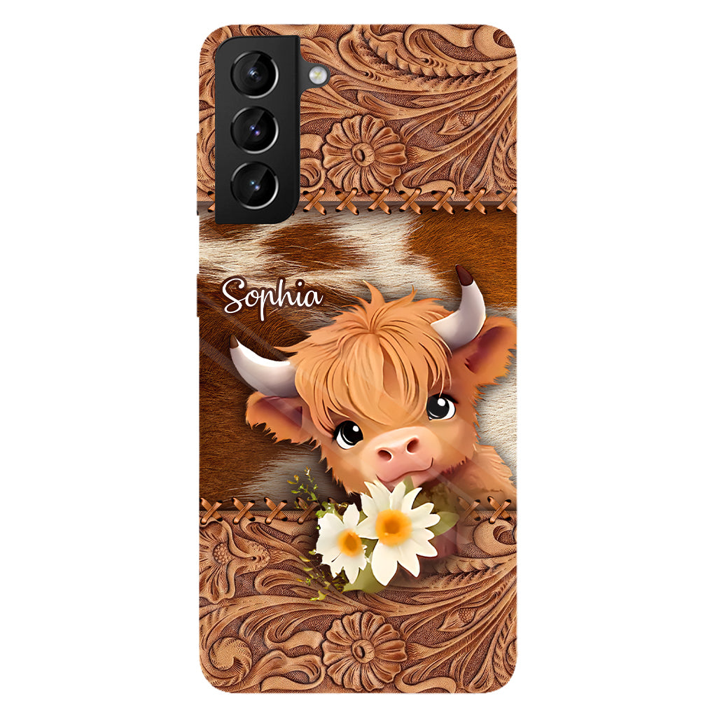 Cute Highland Cow - Personalized Full Print Phone Case