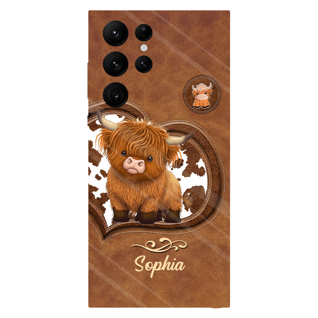 Cute Highland Cow - Personalized Highland Cow Full Print Phone Case