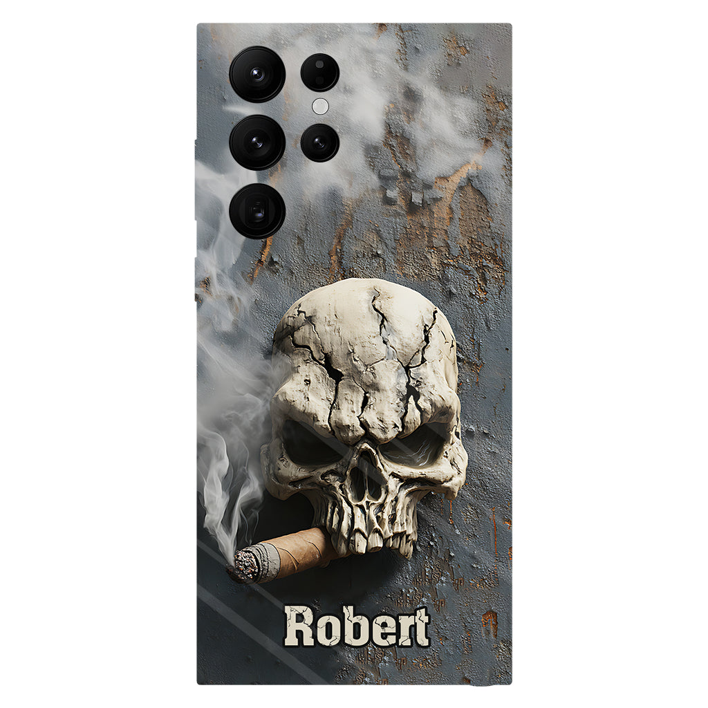 Skull Cigar - Personalized Skull Full Print Phone Case