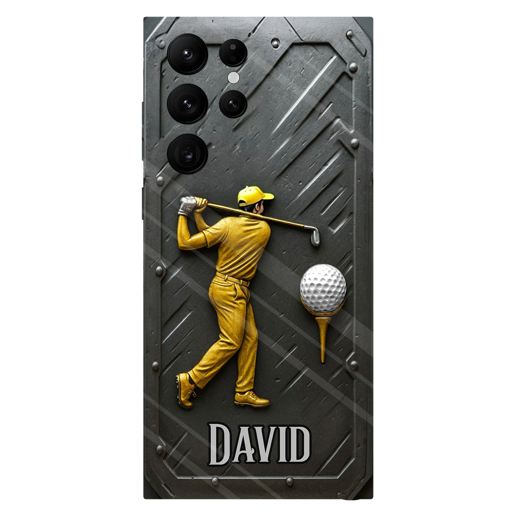 Golf ist ein schöner Spaziergang – personalisierte Handyhülle mit Golf-Vollbild