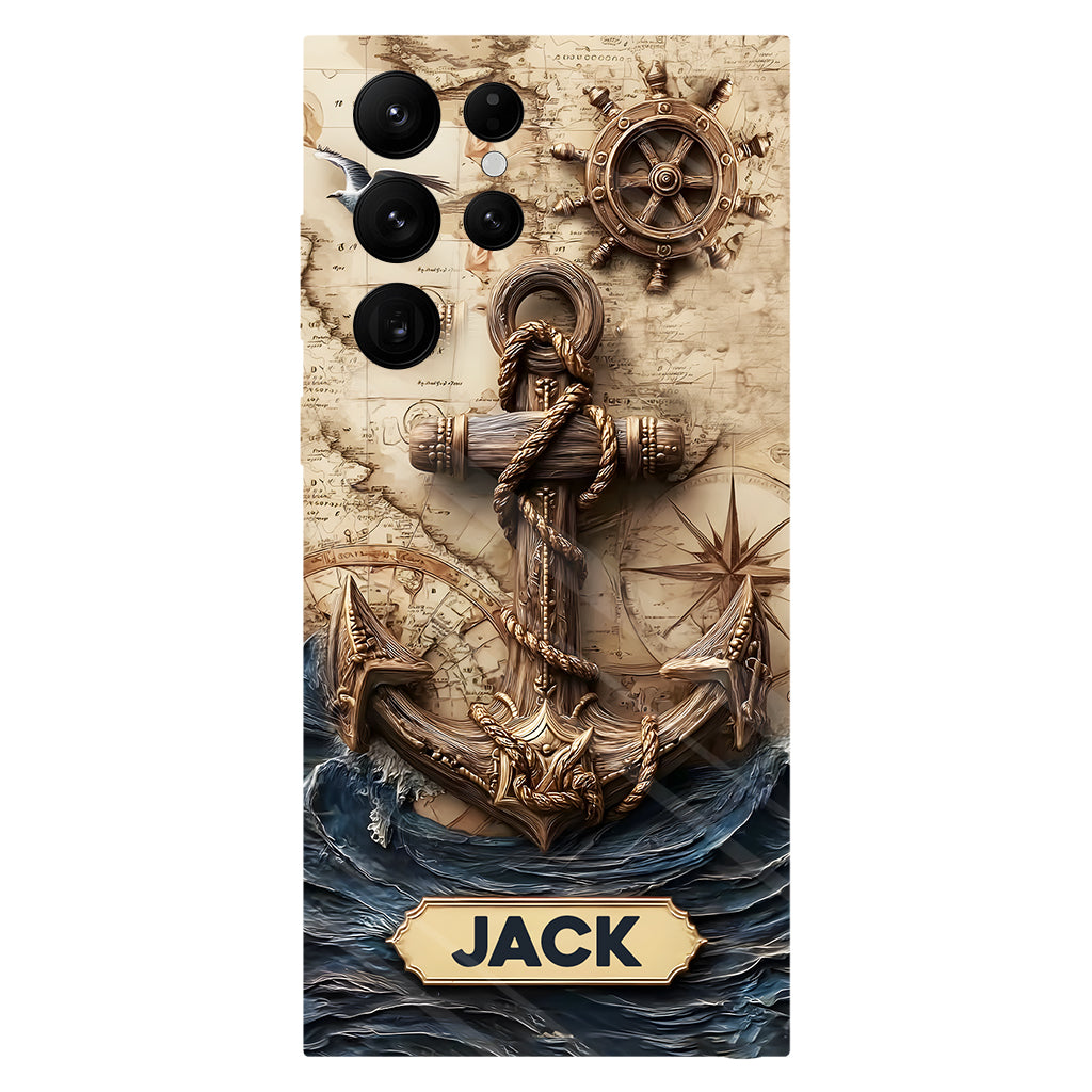 Stolzer Segler – Personalisierte Handyhülle mit Bootsmotiv und Volldruck