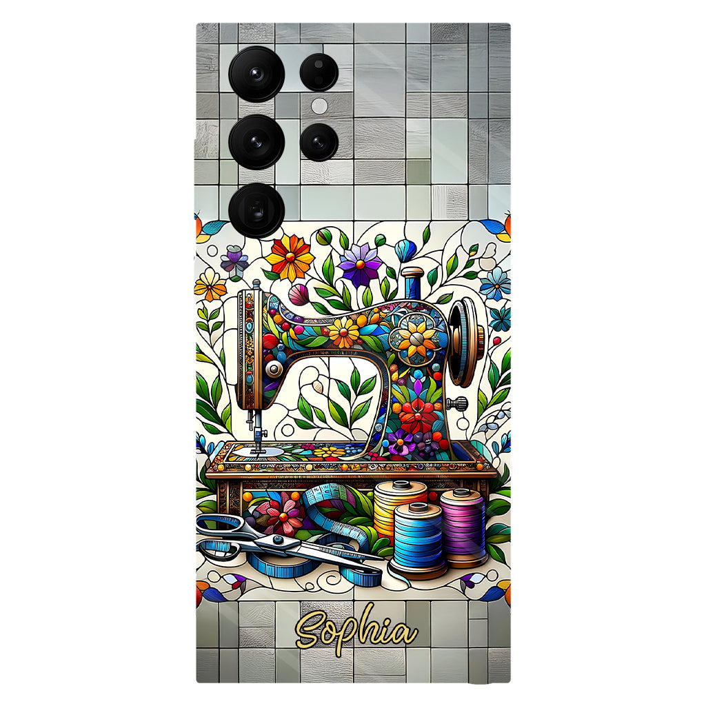 Ich liebe Nähen – Personalisierte Handyhülle mit Nähmotiv