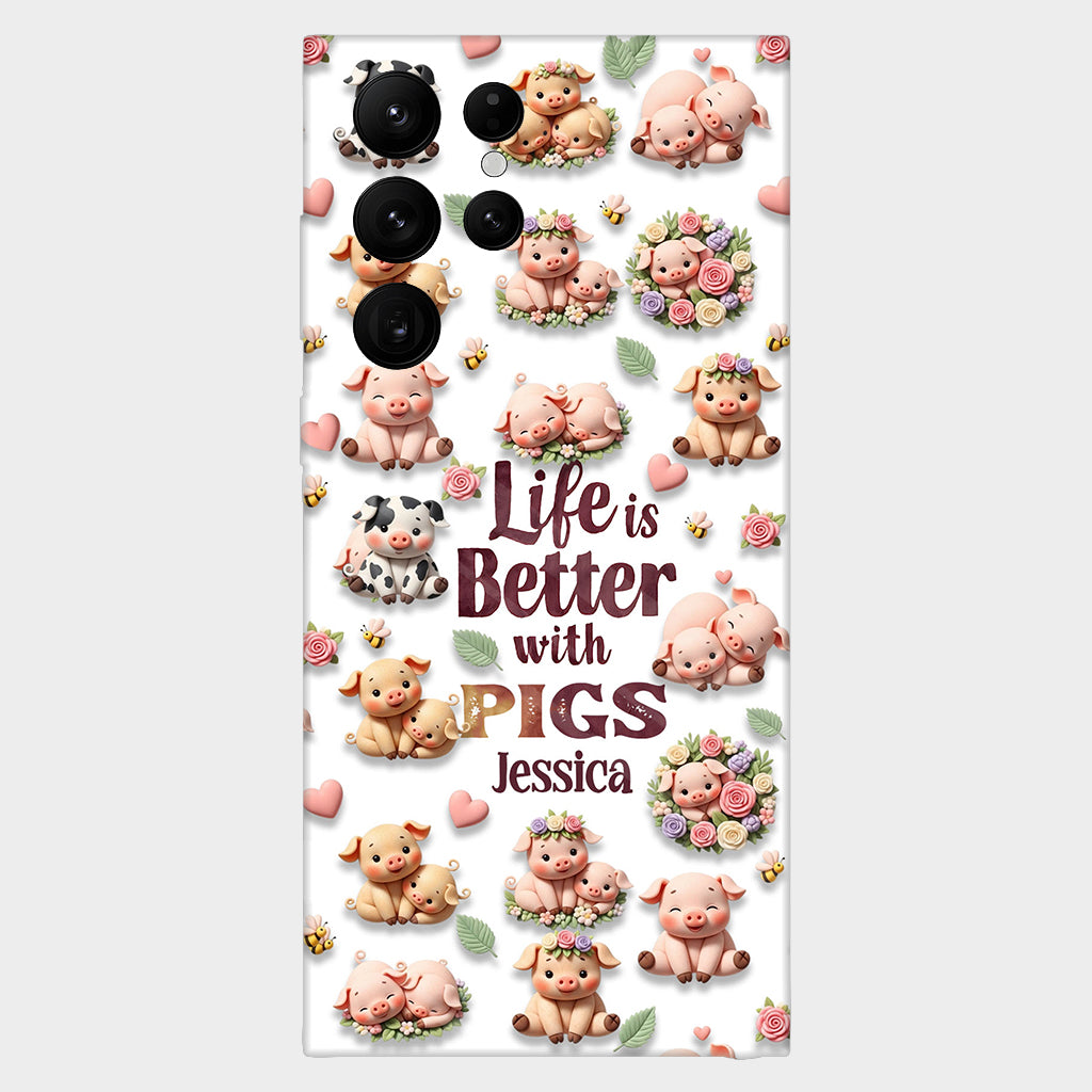 Just A Girl Who Loves Pigs - Personalized Pig Lover Full Print Phone Case