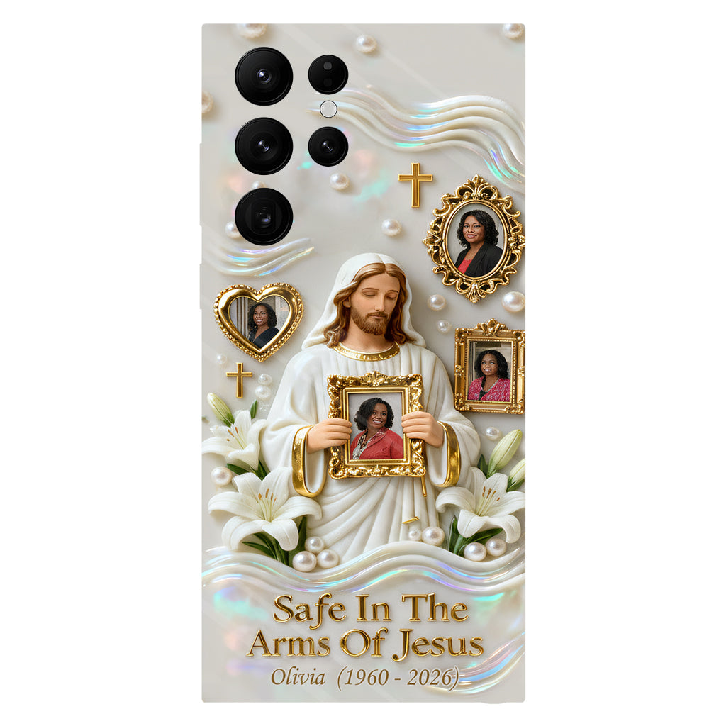 Save In The Arms Of Jesus - Personalized Memorial Full Print Phone Case