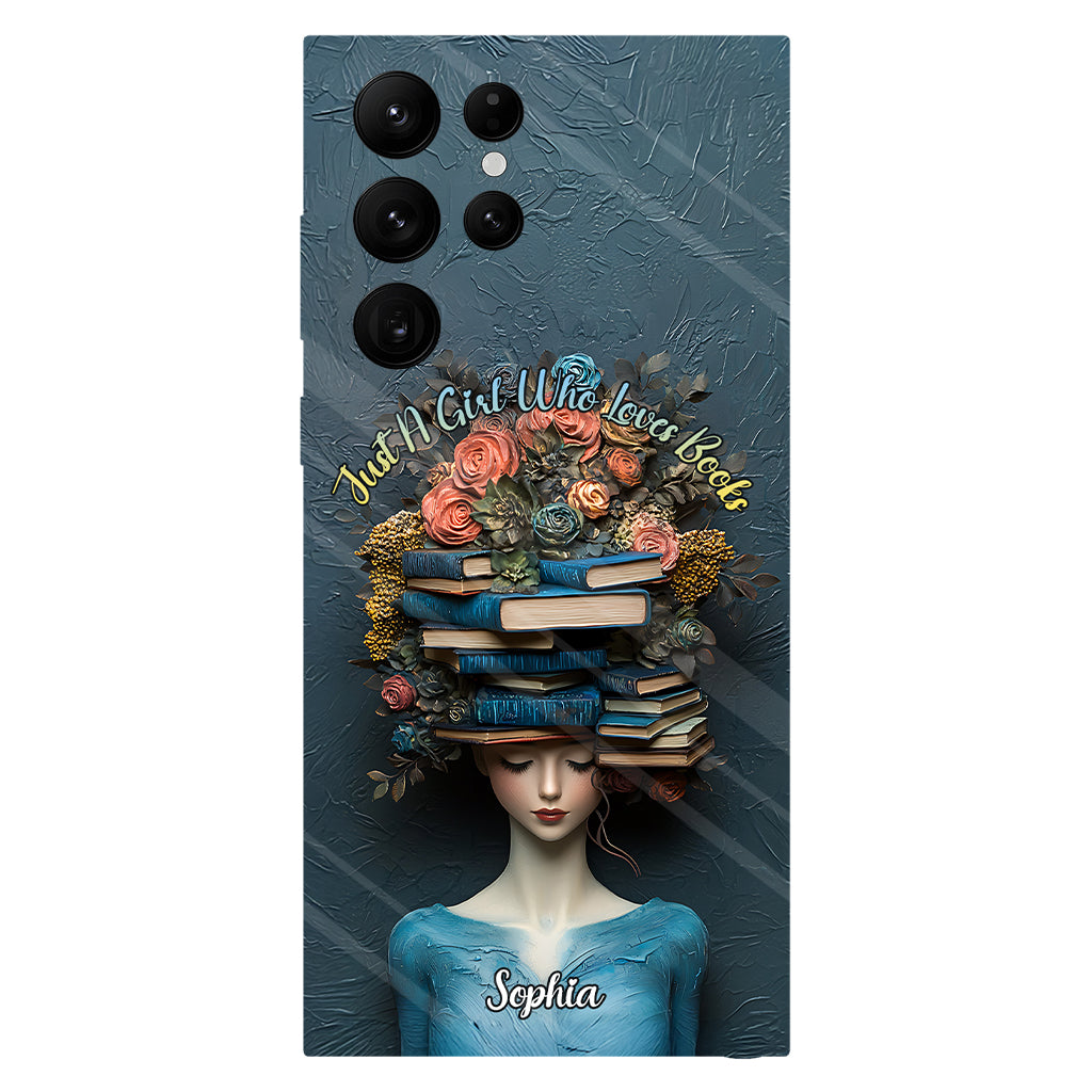 Einfach ein Mädchen, das Bücher liebt – personalisierte Handyhülle mit Buchmotiv