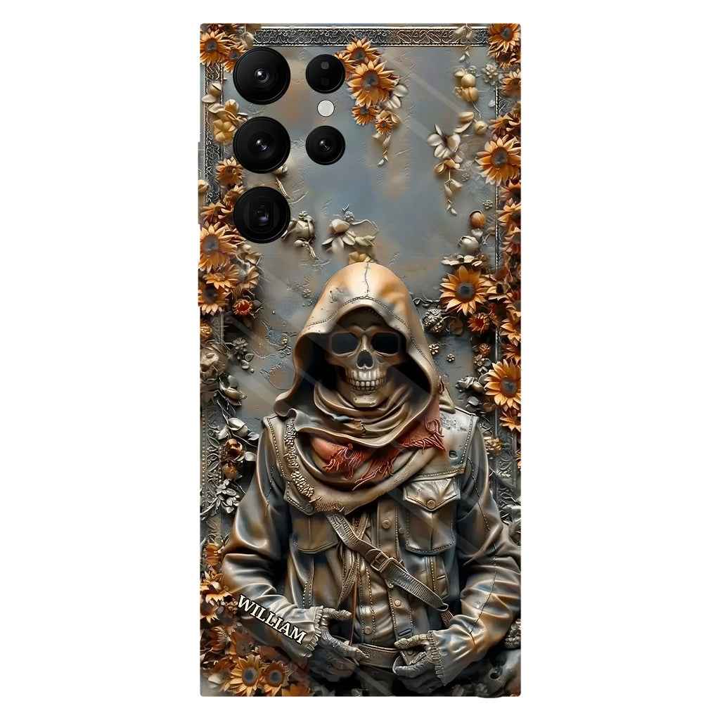 Vintage-Totenkopf – Personalisierte Handyhülle mit Totenkopf-Vollbild
