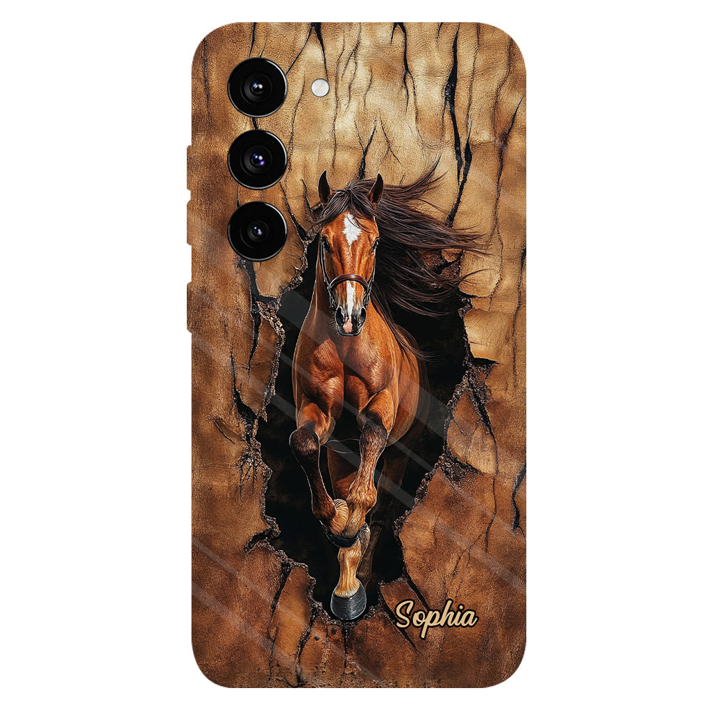 Handyhülle für Pferdeliebhaber mit personalisiertem Pferde-Vollbild