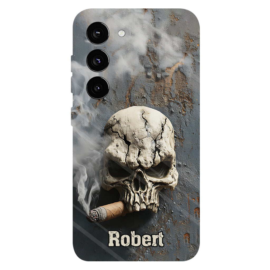 Skull Cigar - Personalized Skull Full Print Phone Case